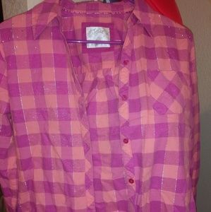 Pink and purple sparkling flannel